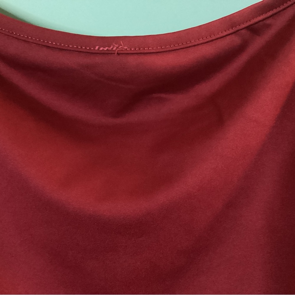 One Off The Shoulder Ruched Wrap Front Split Hem Draped Midi Dress Size Large - Picture 6 of 16